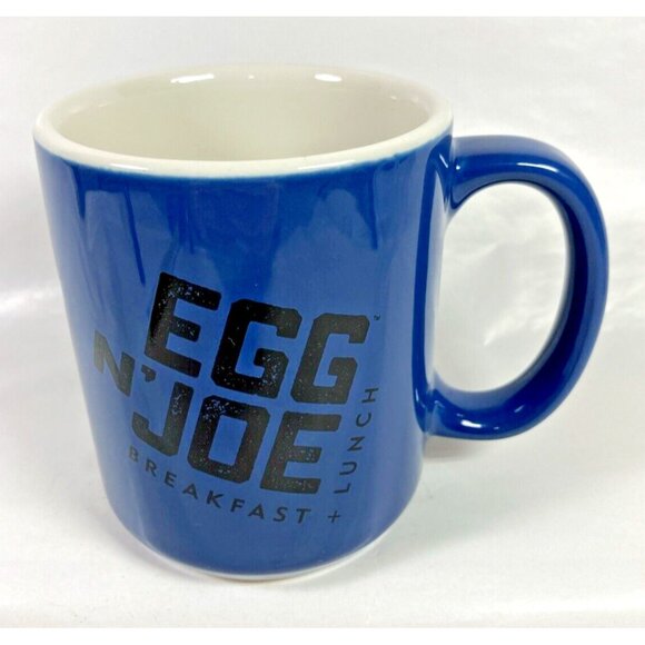 Egg n Joe Coffee Blue Mug Northwest Lodge Blend Boyds Coffee Tuxton - Picture 1 of 8